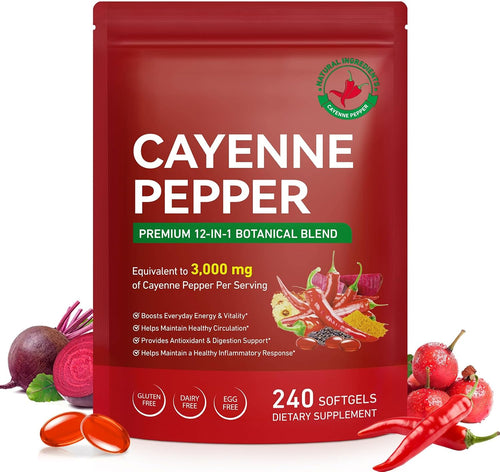 Cayenne Pepper SoftGels – Circulation, Energy & Vitality Support