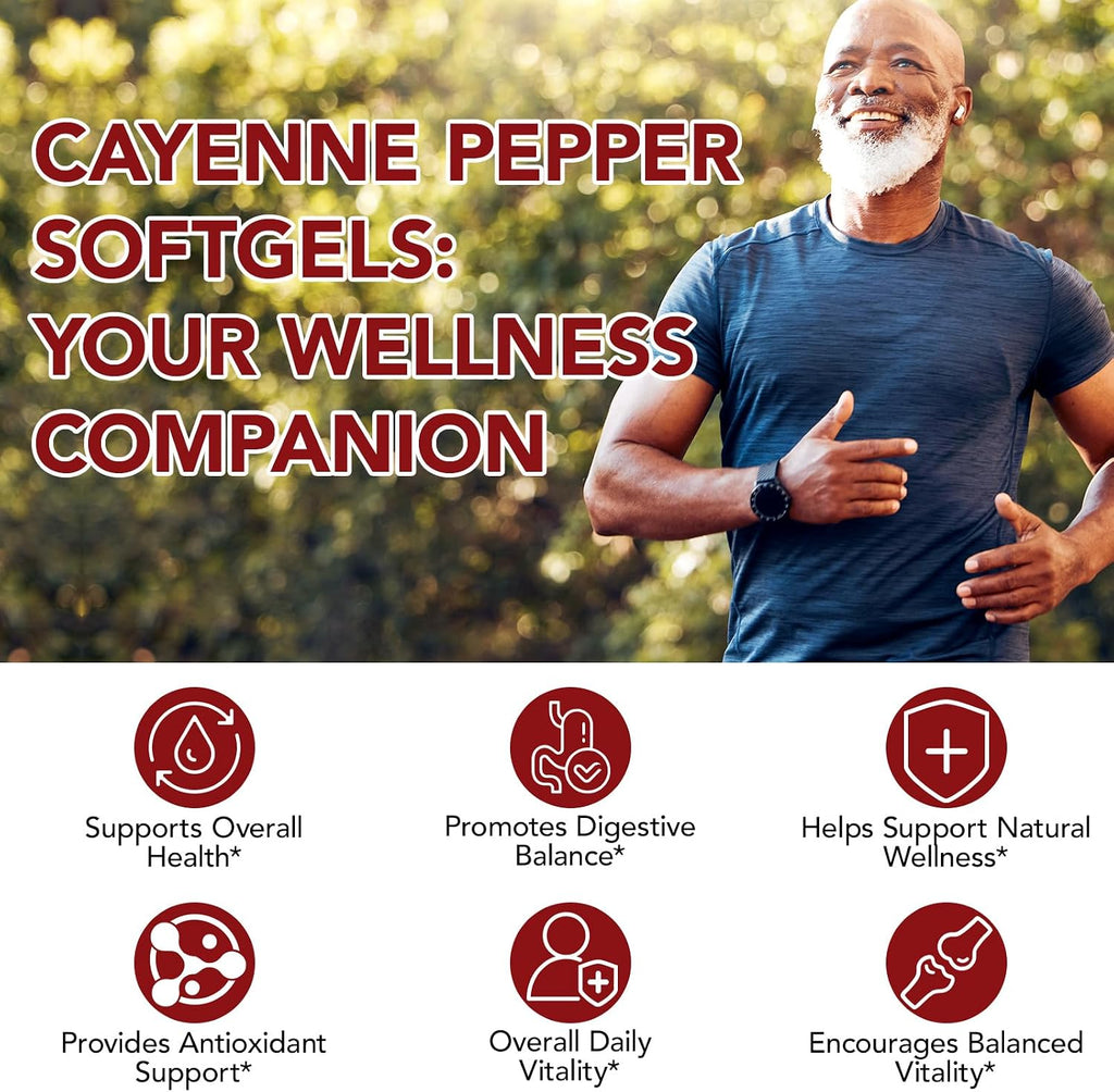 Cayenne Pepper SoftGels – Circulation, Energy & Vitality Support